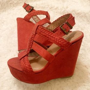 Strappy Suede Wedges
